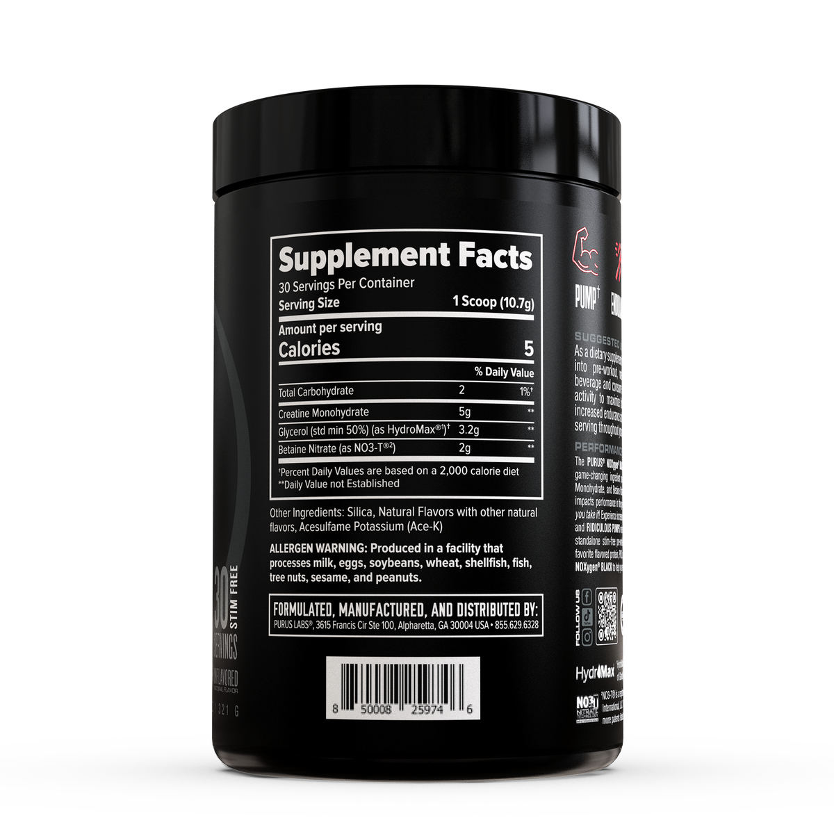 Purus Labs Purus Labs® NOXygen BLACK Pump Preworkout Acceler